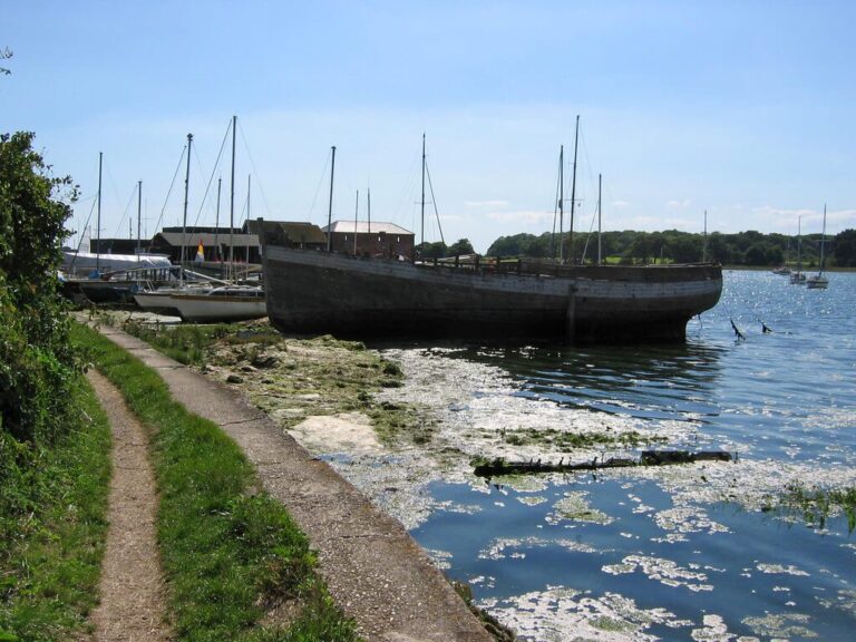 Scenic view of Chichester harbour walks with boats and calm waters